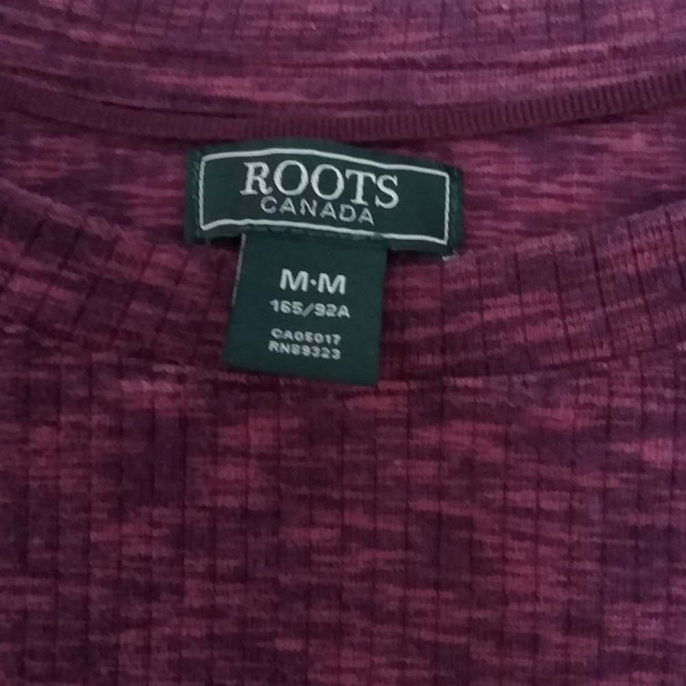 Roots Long Sleeve Ribbed Tee Size M